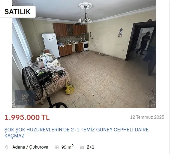 HUZUREVLERİ'NDE 2+1 SATILIK DAİRE